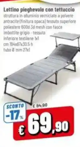 A&O Lettino pieghevole con tettuccio offerta