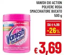 A&O Vanish oxi action polvere rosa smacchiatore bucato offerta