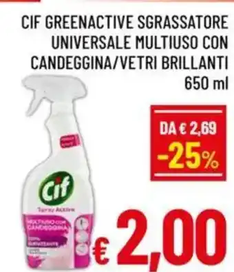 A&O Cif greenactive sgrassatore universale multiuso con candeggina/vetri brillanti offerta