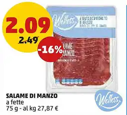 PENNY Welless salame di manzo a fette offerta