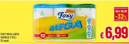 A&O Foxy mega carta igienica 2 veli 12 rotoli offerta