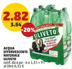 PENNY Acqua effervescente naturale ULIVETO offerta