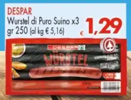 Despar DESPAR Wurstel di Puro Suino offerta
