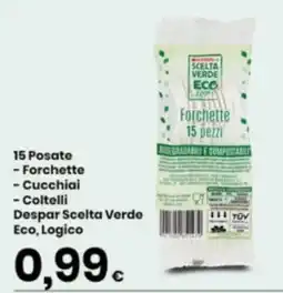 Despar 15 Posate - Forchette - Cucchiai - Coltelli Despar Scelta Verde Eco, Logico offerta