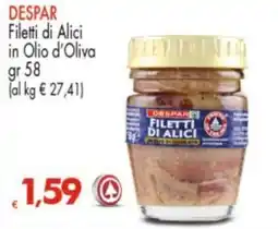 Despar DESPAR Filetti di Alici in Olio d'Oliva offerta