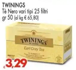 Despar TWININGS Tè Nero vari tipi 25 filtri offerta