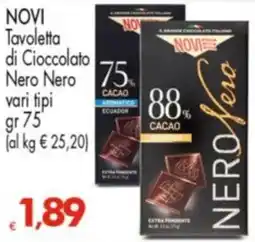 Despar NOVI Tavoletta di Cioccolato Nero Nero vari tipi offerta