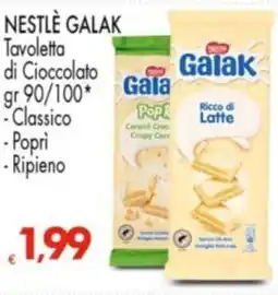 Despar NESTLÉ GALAK Tavoletta di Cioccolato-Classico -Popri -Ripieno offerta