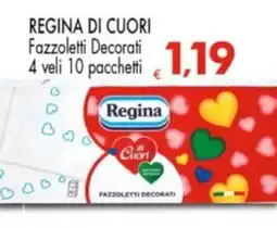 Despar REGINA DI CUORI Fazzoletti Decorati 4 veli 10 pacchetti 1,19 offerta