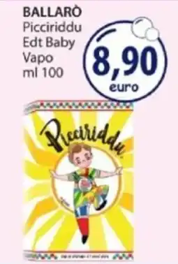 Acqua & Sapone BALLARÒ Picciriddu Edt Baby Vapo offerta