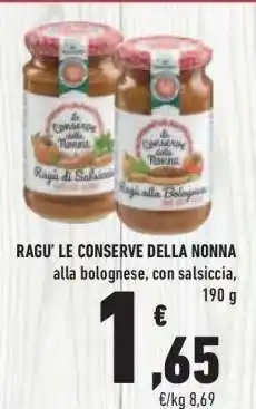 Conad Ragù Le Conserve Della Nonna offerta