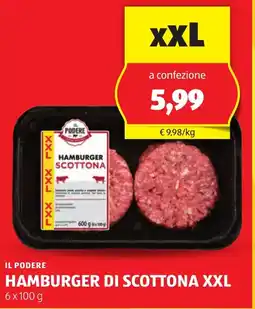 ALDI Il podere hamburger di scottona xxl offerta