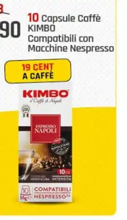 Supermercati Dok 10 capsule caffè kimbo compatibili con macchine nespresso offerta