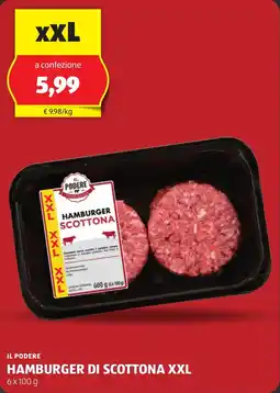 ALDI Il podere hamburger di scottona xxl offerta
