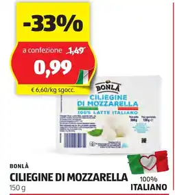 ALDI Bonlà ciliegine di mozzarella offerta