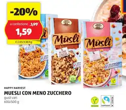 ALDI Happy harvest muesli con meno zucchero offerta