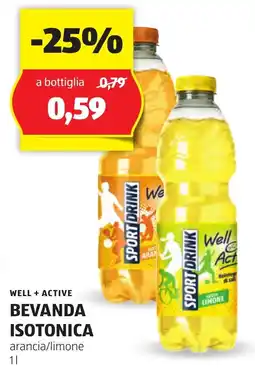 ALDI Well + active bevanda isotonica arancia/limone offerta