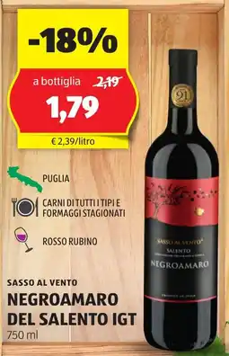 ALDI Sasso al vento negroamaro del salento igt offerta