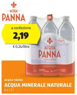 ALDI Acqua panna acqua minerale naturale offerta