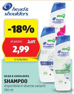 ALDI Head & shoulders shampoo offerta