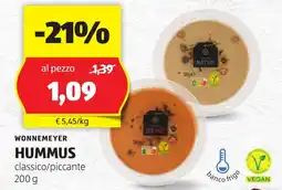 ALDI WONNEMEYER HUMMUS classico/piccante offerta