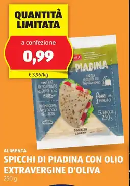 ALDI Alimenta spicchi di piadina con olio extravergine d'oliva offerta