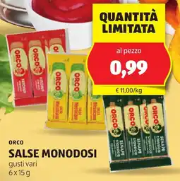 ALDI Orco salse monodosi offerta