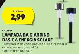 ALDI Casalux lampada da giardino basic a energia solare offerta