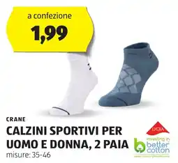 ALDI Crane calzini sportivi per uomo e donna, 2 paia offerta