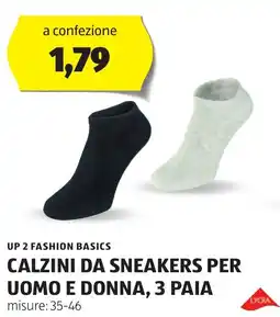 ALDI Up 2 fashion basics calzini da sneakers per uomo e donna, 3 paia offerta