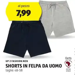 ALDI Up 2 fashion men shorts in felpa da uomo offerta