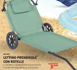 ALDI Belavi lettino prendisole con rotelle offerta