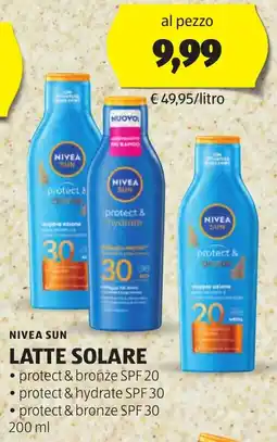 ALDI Nivea sun latte solare offerta
