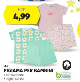 ALDI L&d pigiama per bambini offerta