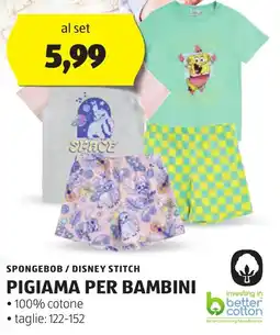 ALDI Spongebob / disney stitch pigiama per bambini offerta