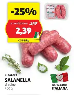 ALDI Il podere salamella di suino offerta