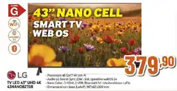 Ipercoop LG TV LED 43" UHD 4K 43NANO82T6B offerta