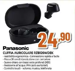 Ipercoop Panasonic CUFFIA AURICOLARE RZB120WDEK offerta