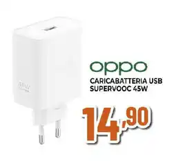 Ipercoop oppo CARICABATTERIA USB SUPERVOOC 45W offerta