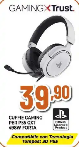 Ipercoop CUFFIE GAMING PER PS5 GXT 498W FORTA offerta