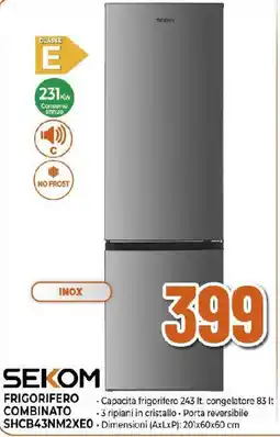 Ipercoop SEKOM FRIGORIFERO COMBINATO SHCB43NM2XEO offerta