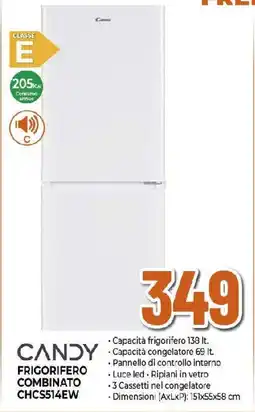 Ipercoop CANDY FRIGORIFERO COMBINATO CHCS514EW offerta