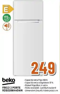 Ipercoop beko FRIGO 2 PORTE RDSO206K40WN offerta