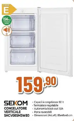 Ipercoop SEKOM CONGELATORE VERTICALE SHCV08SM3WE0 offerta