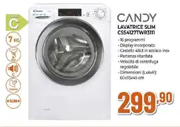 Ipercoop CANDY LAVATRICE SLIM CSS4127TWR3111 offerta