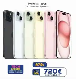 Euronics iPhone 15 128GB offerta
