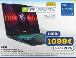 Euronics MSI GAMING NOTEBOOK CYBORG 14 A13VF 084IT offerta