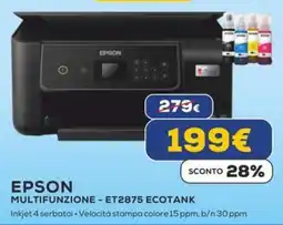 Euronics EPSON MULTIFUNZIONE - ET2875 ECOTANK offerta