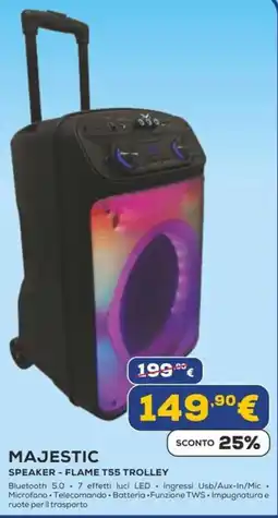 Euronics MAJESTIC SPEAKER FLAME T55 TROLLEY offerta