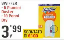 Supermercati Dok Swiffer - 5 piumini duster -18 panni dry offerta